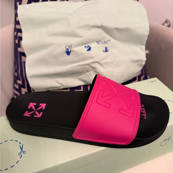 Off-White Black and Pink Arrow Slides - Picture 4 of 10